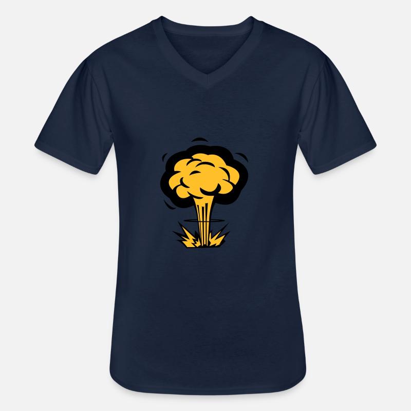 Atompilz - Männer-T-Shirt mit V-Ausschnitt - Navy
