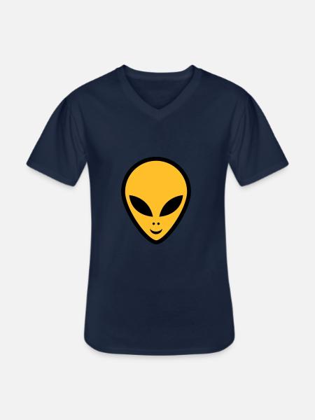 alien - Men's V-Neck T-Shirt - navy