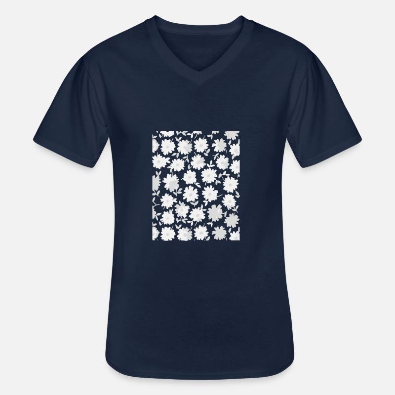 Flowers - Männer-T-Shirt mit V-Ausschnitt - Navy