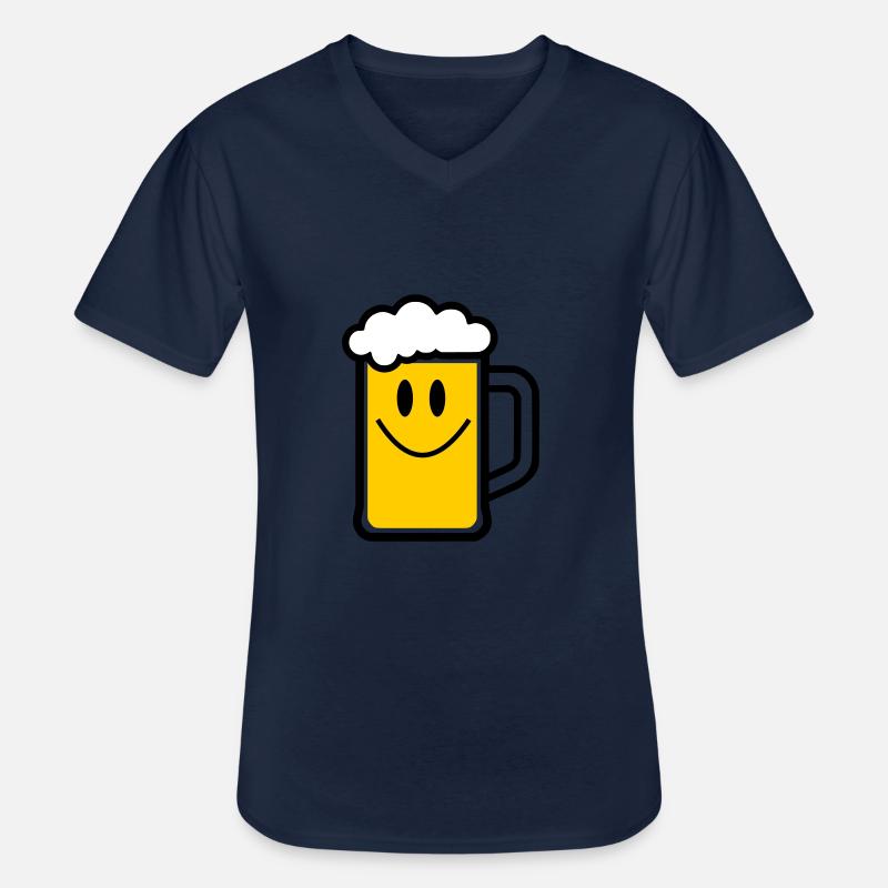 Bier-Gesicht - Männer-T-Shirt mit V-Ausschnitt - Navy