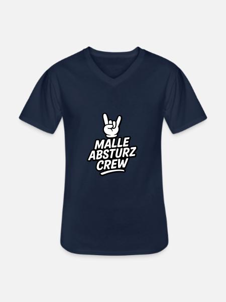 Malle Absturz Crew - Männer-T-Shirt mit V-Ausschnitt - Navy