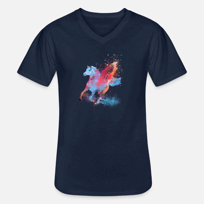 fliegendes pferd,pferd mit flügel,pferd,graffiti - Männer-T-Shirt mit V-Ausschnitt - Navy