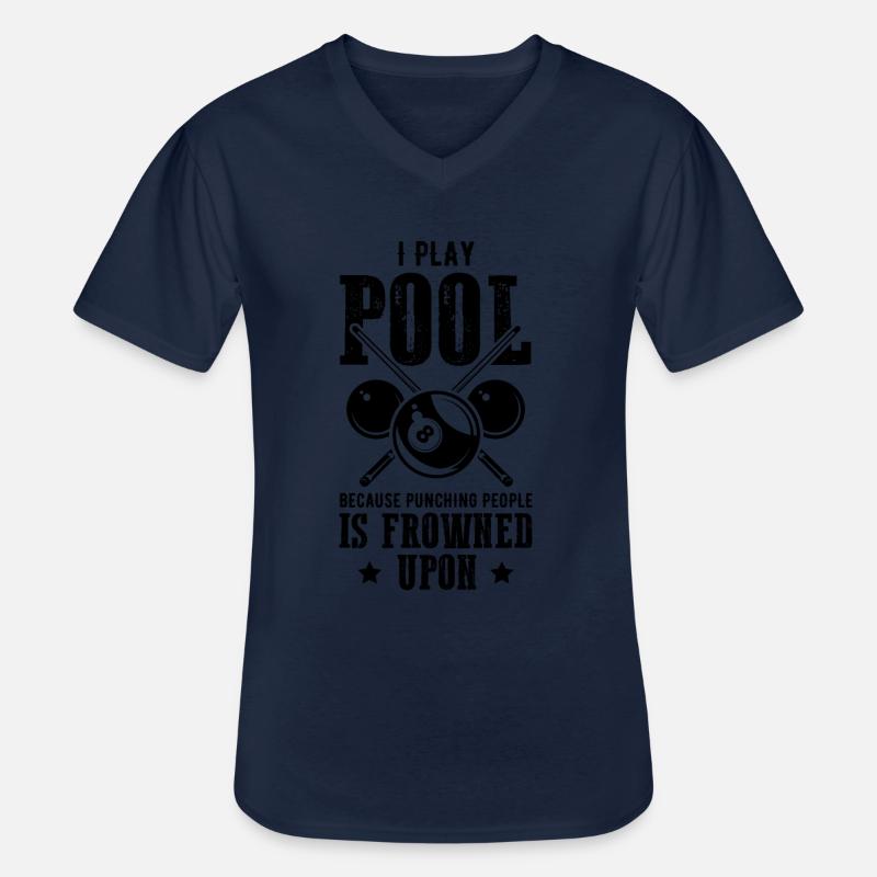 pool billard - Männer-T-Shirt mit V-Ausschnitt - Navy