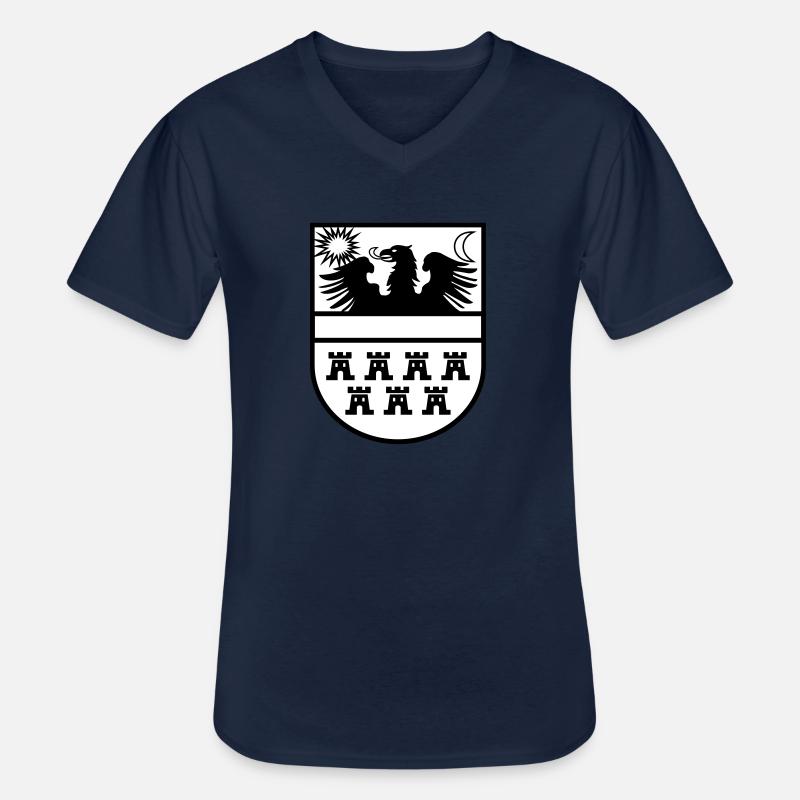 Wappen Siebenbürgen zweifarbig - Männer-T-Shirt mit V-Ausschnitt - Navy