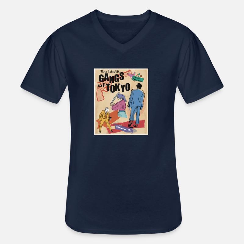 Tokyo Gangs Poster - Männer-T-Shirt mit V-Ausschnitt - Navy