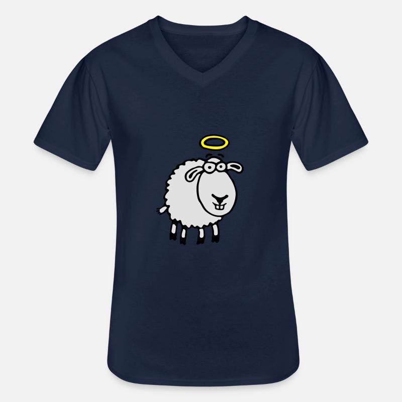 unschuldslamm_042012_e_3c - Männer-T-Shirt mit V-Ausschnitt - Navy