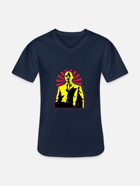 fantomas - T-shirt col V Homme - marine