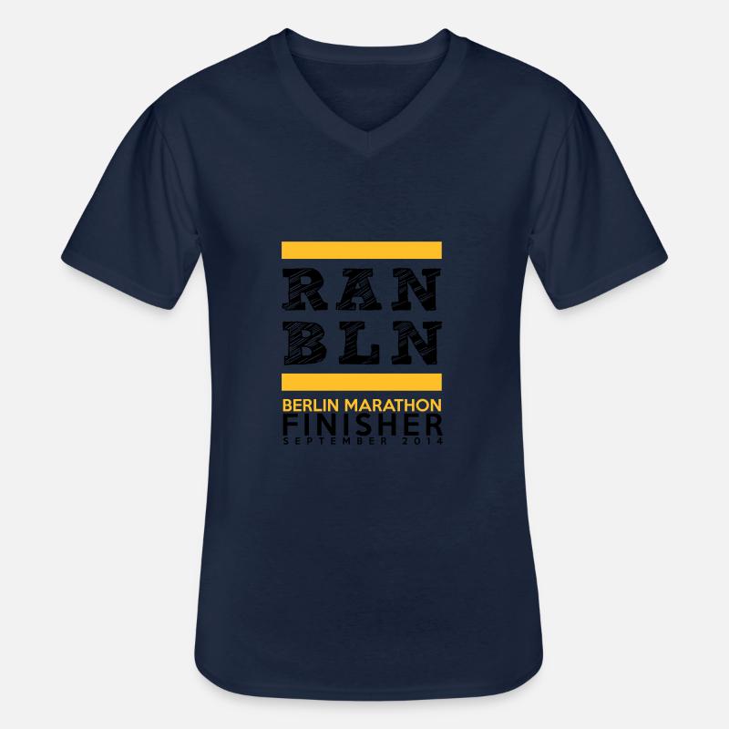 Berlin Marathon Finisher - Männer-T-Shirt mit V-Ausschnitt - Navy