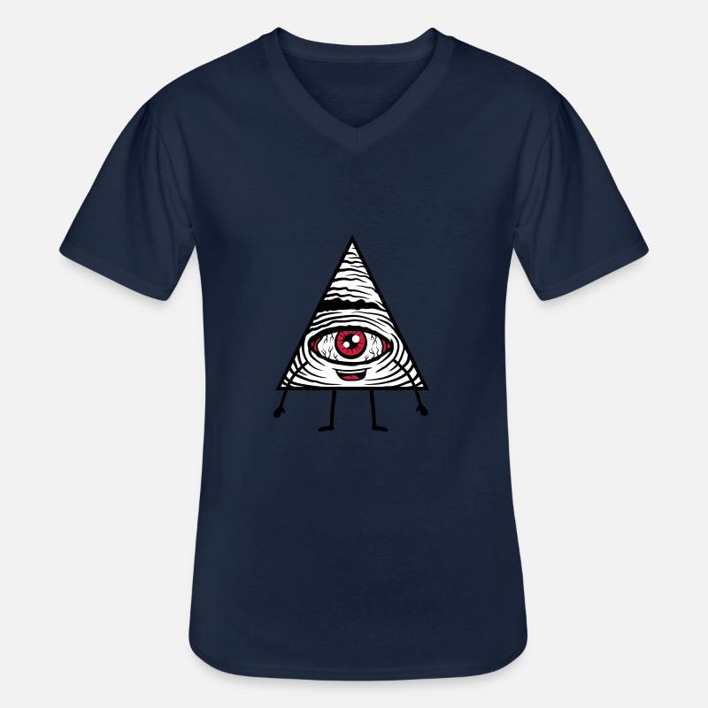 Comic Figur Auge - Männer-T-Shirt mit V-Ausschnitt - Navy