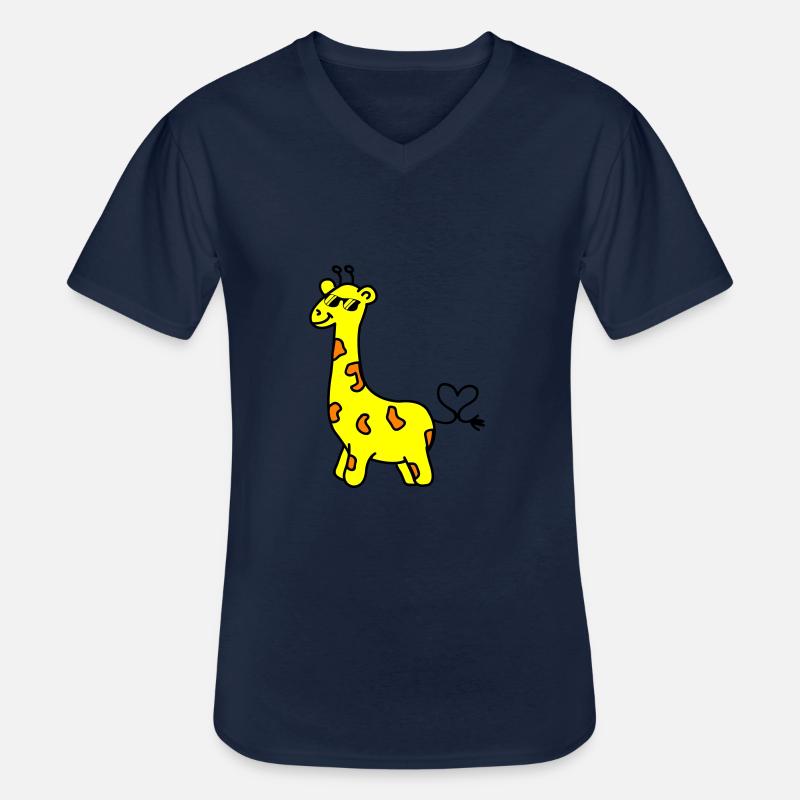 giraffe cool - Men's V-Neck T-Shirt - navy