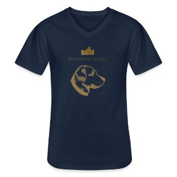 Downton Abbey Labrador Isis Hund - Männer-T-Shirt mit V-Ausschnitt - Navy - Vorne - AI Model Male 178 dark (178cm)