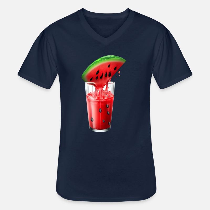 Saftige Wassermelone im Glas - Männer-T-Shirt mit V-Ausschnitt - Navy
