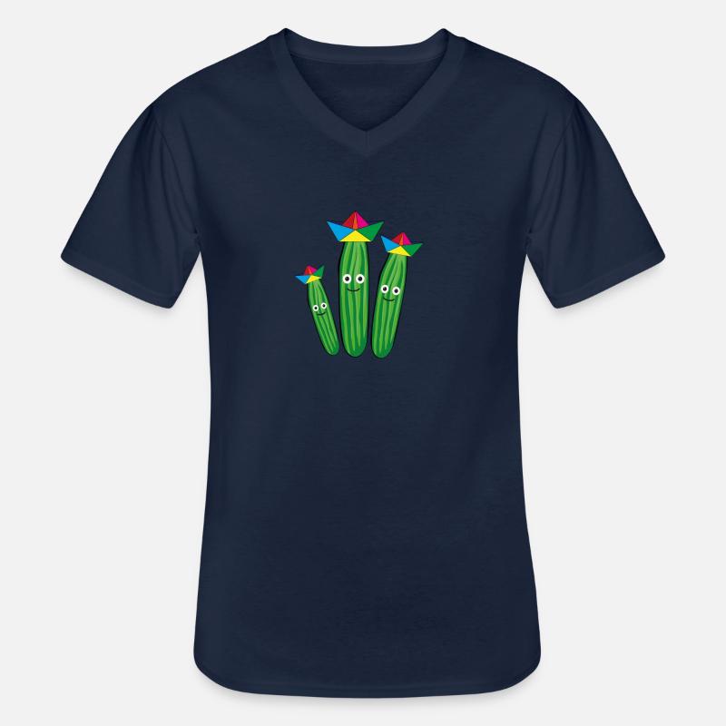 Trio de concombre,Concombre,Concombre,Concombre,Concombre,Concombre,Chapeau, Navire - T-shirt col V Homme - marine
