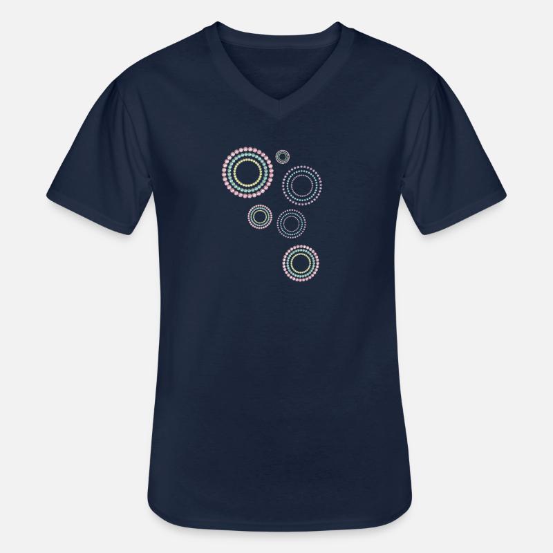 Circles, graphic patterns, patterns - Men's V-Neck T-Shirt - navy