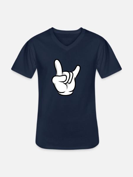 Hand icon - Men's V-Neck T-Shirt - navy