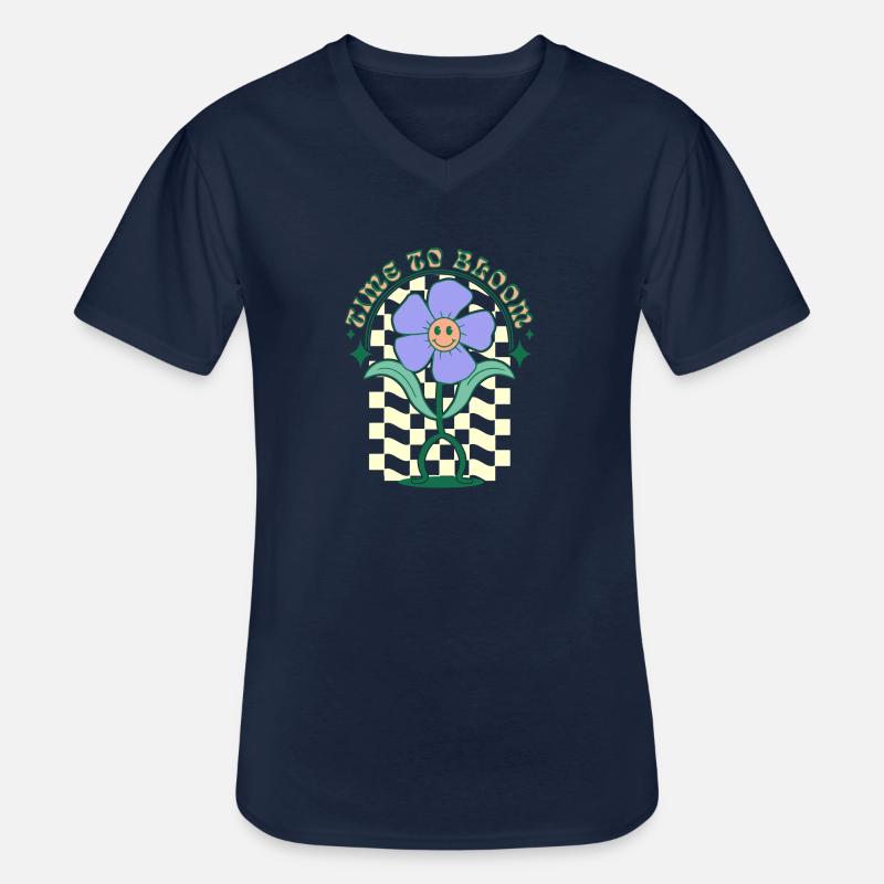 time to bloom - Männer-T-Shirt mit V-Ausschnitt - Navy