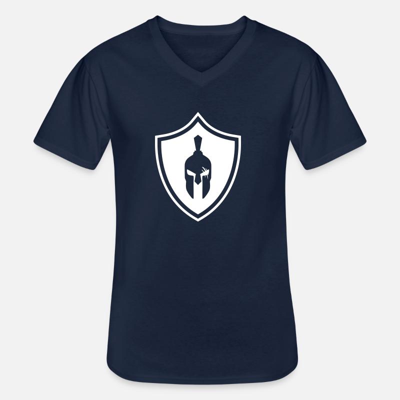 Spartaner Helm Gladiator Wappen - Männer-T-Shirt mit V-Ausschnitt - Navy