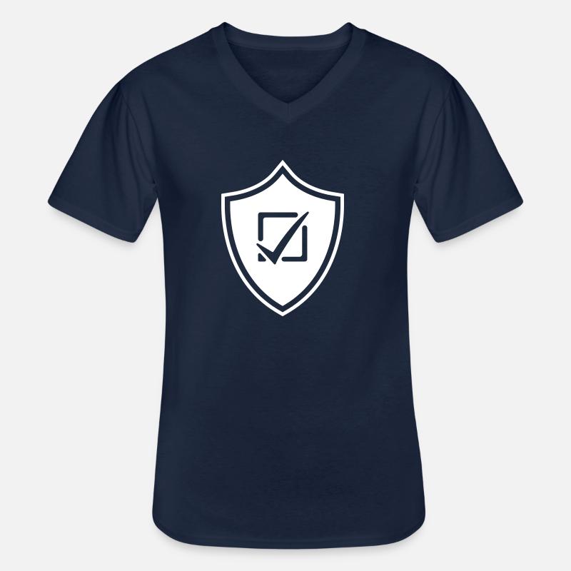 Häkchen Wählen Wappen - Männer-T-Shirt mit V-Ausschnitt - Navy