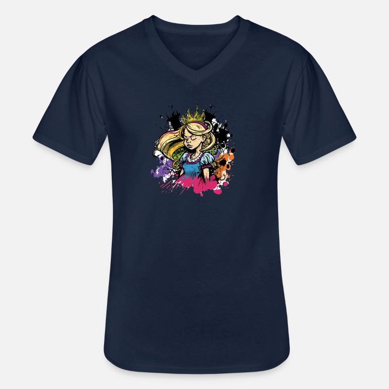 Prinzessin Graffiti Mädchen - Männer-T-Shirt mit V-Ausschnitt - Navy