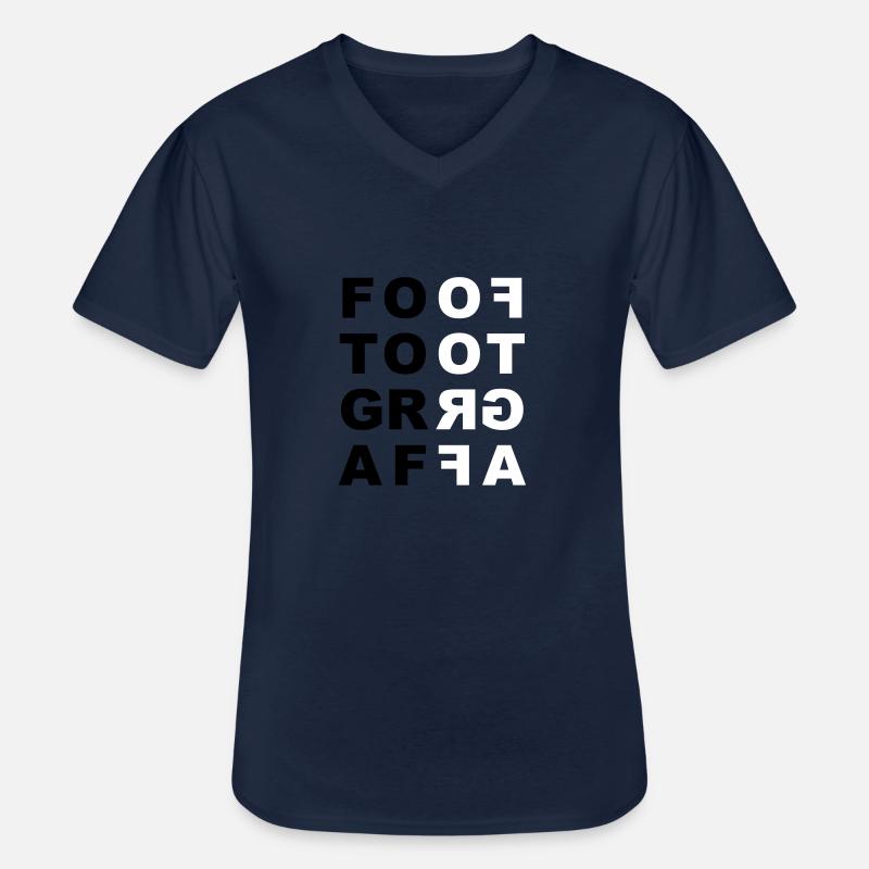Fotograf - Männer-T-Shirt mit V-Ausschnitt - Navy