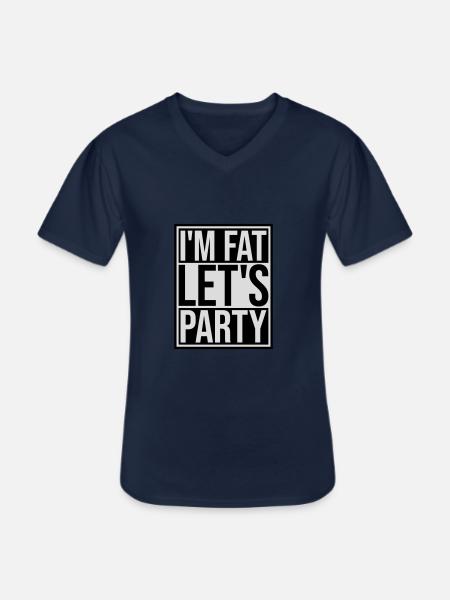 im fat lets party - Männer-T-Shirt mit V-Ausschnitt - Navy