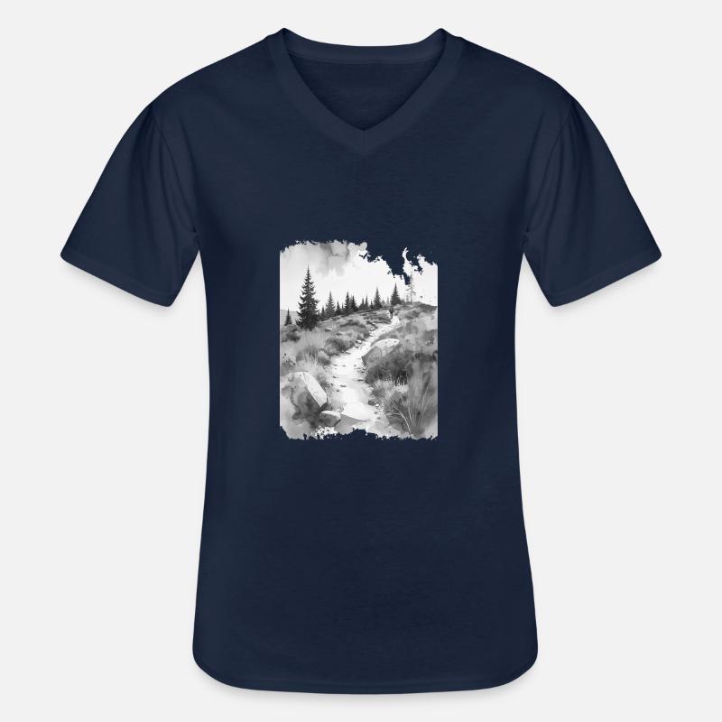 Wanderpfad greysplash - Männer-T-Shirt mit V-Ausschnitt - Navy