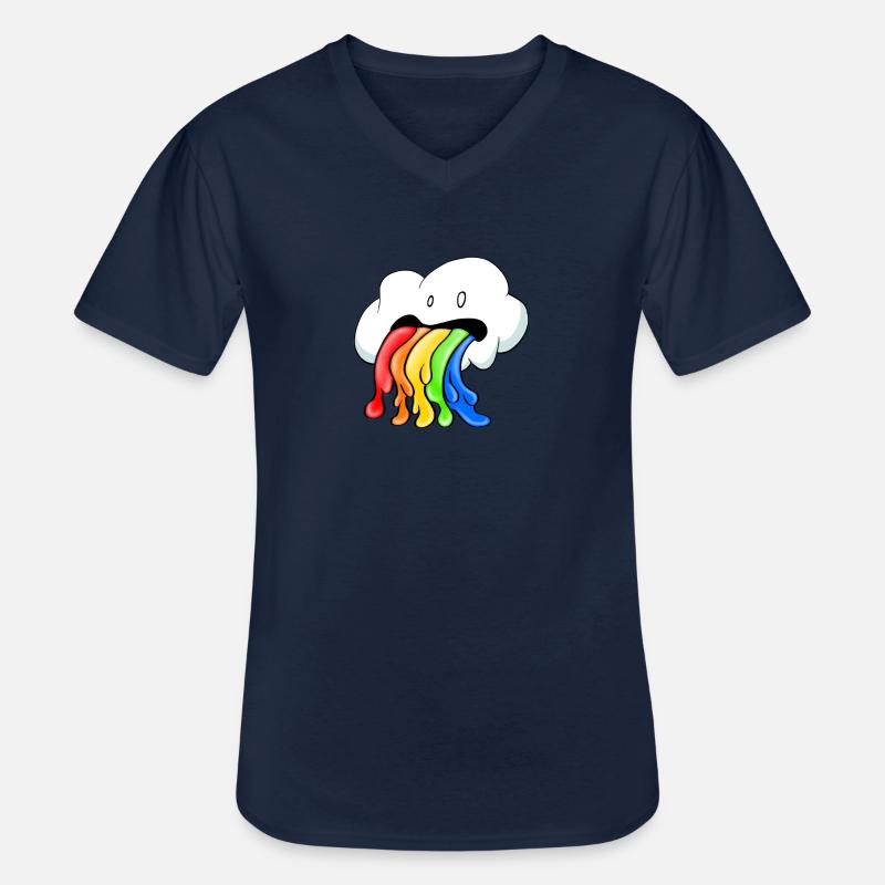 Katerwolke - Regenbogen - Männer-T-Shirt mit V-Ausschnitt - Navy