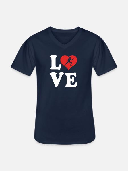 Fechten - Männer-T-Shirt mit V-Ausschnitt - Navy