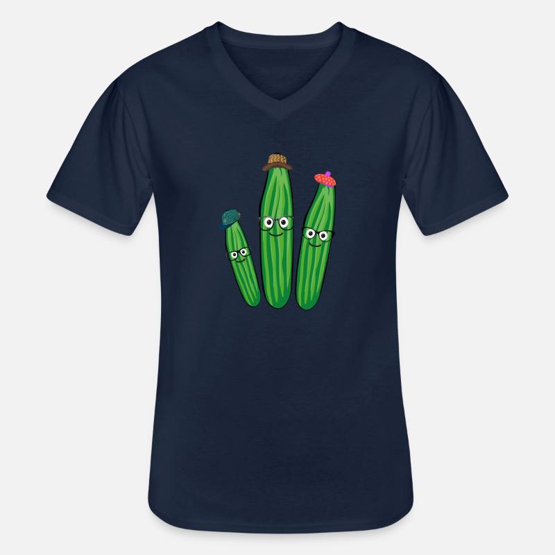 Famille du concombre,concombre,concombre,concombre, verres - T-shirt col V Homme - marine