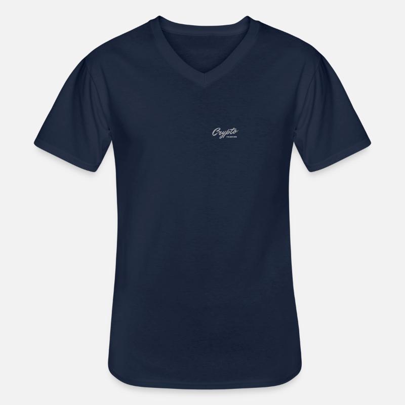 Crypto - Männer-T-Shirt mit V-Ausschnitt - Navy