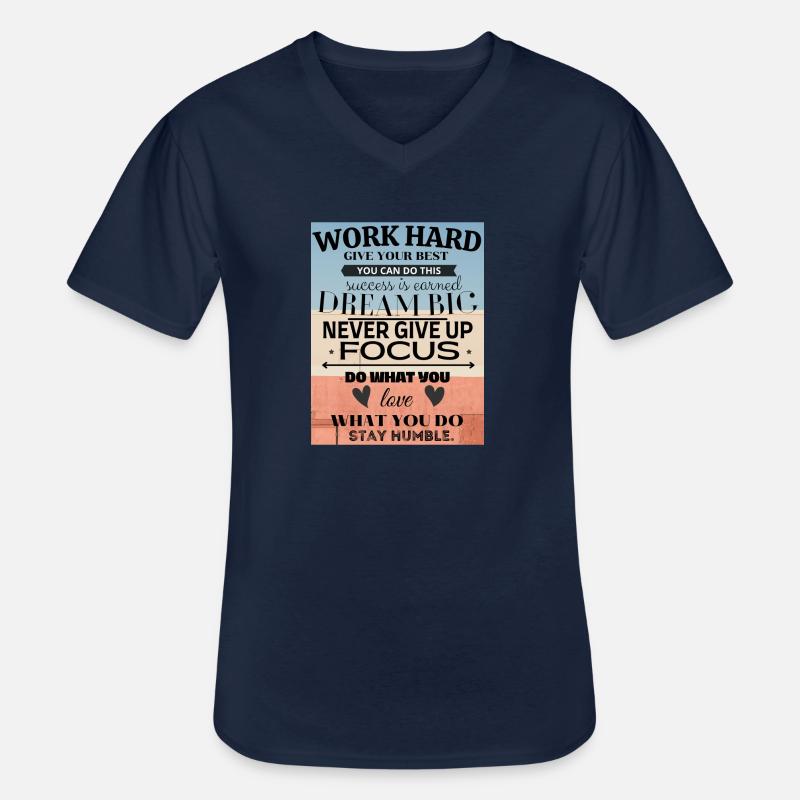 Harte Arbeit - Männer-T-Shirt mit V-Ausschnitt - Navy