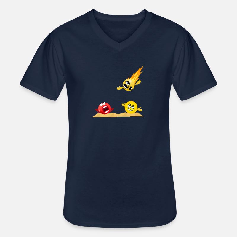 Bodja - Männer-T-Shirt mit V-Ausschnitt - Navy