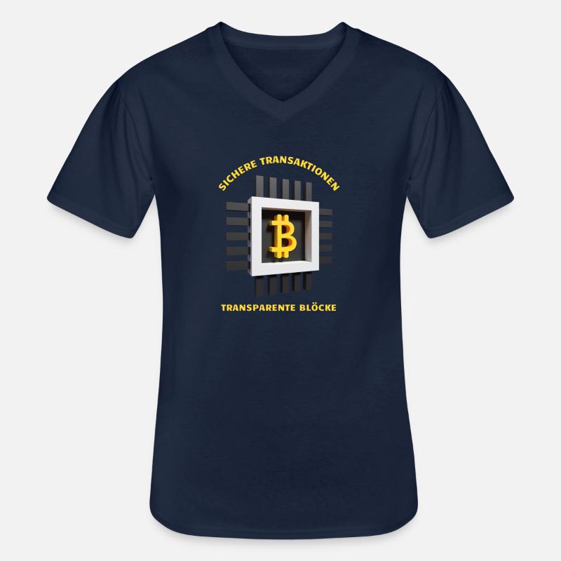 Bitcoin Krypto Geschenk Geschenkidee - Männer-T-Shirt mit V-Ausschnitt - Navy