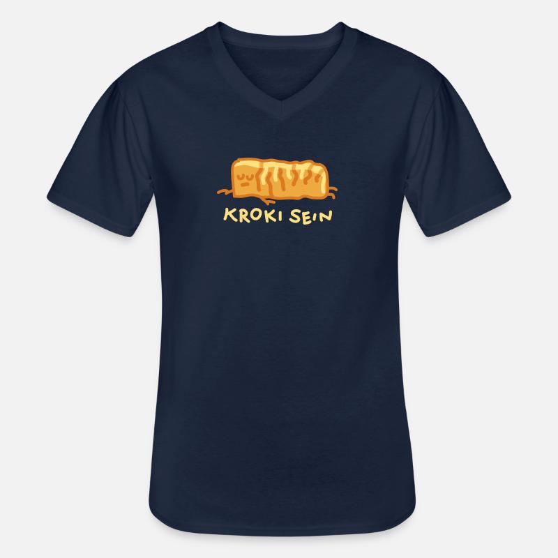Müde Krokette - Männer-T-Shirt mit V-Ausschnitt - Navy
