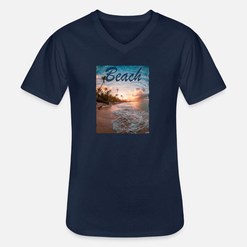 Beach - Männer-T-Shirt mit V-Ausschnitt - Navy
