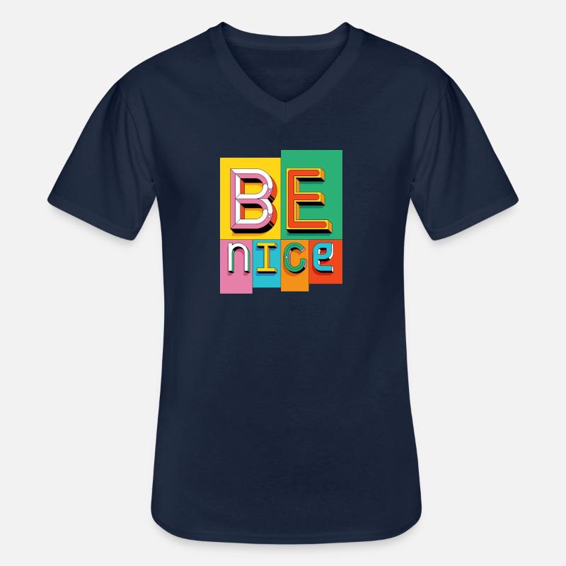 Be nice - Männer-T-Shirt mit V-Ausschnitt - Navy