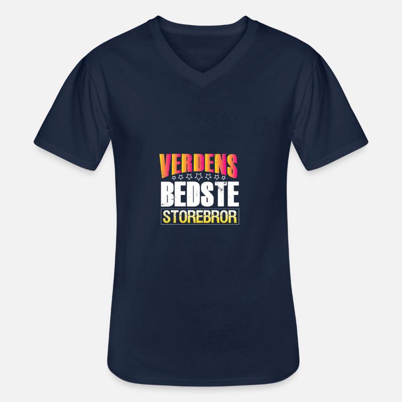 Verdens bedste storebror samers - Klassisk herre T-shirt med V-udskæring - marineblå