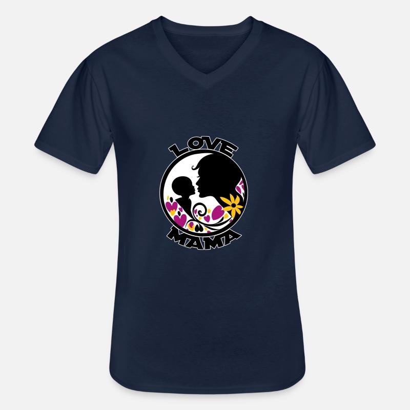 MUTTER LIEBE - LIEBE MAMA - Männer-T-Shirt mit V-Ausschnitt - Navy