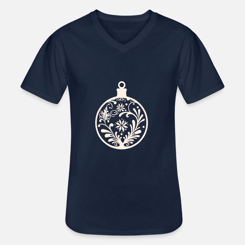 Weihnachtskugel Deko - Männer-T-Shirt mit V-Ausschnitt - Navy
