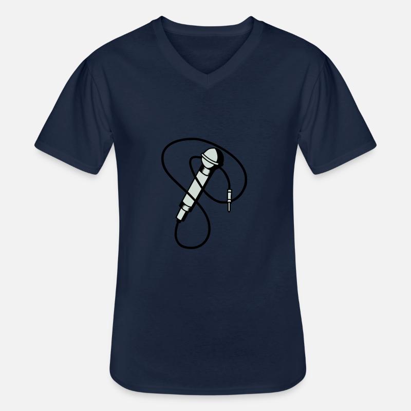 microphone - Männer-T-Shirt mit V-Ausschnitt - Navy
