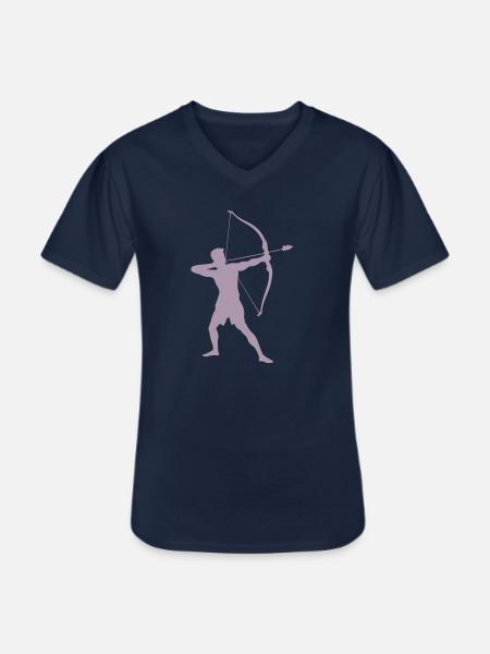 Archer Silhouette, Precise - Men's V-Neck T-Shirt - navy