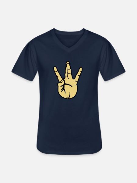 westside hand - Men's V-Neck T-Shirt - navy