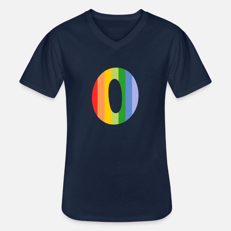 Buchstabe oder Regenbogen - Männer-T-Shirt mit V-Ausschnitt - Navy