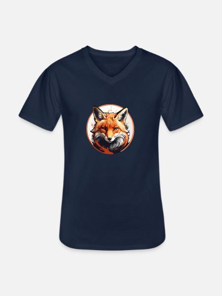 Red Fox Fox Portrait - Men's V-Neck T-Shirt - navy