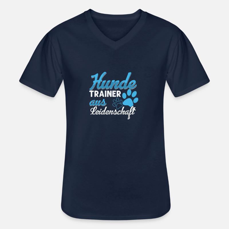 Hunde Trainer Leidenschaft Hundeschule Geschenk - Männer-T-Shirt mit V-Ausschnitt - Navy