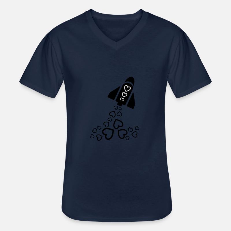 Rocket with love - Männer-T-Shirt mit V-Ausschnitt - Navy