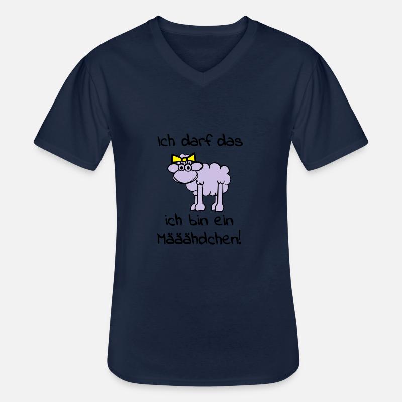 maeaeaehdchen_darf_das_3f - Männer-T-Shirt mit V-Ausschnitt - Navy