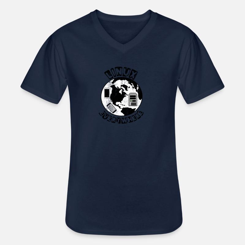 Linux is everywhere! - Men's V-Neck T-Shirt - navy