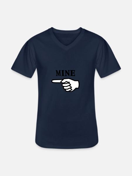 Mine - Hand, Finger pointing - Men's V-Neck T-Shirt - navy