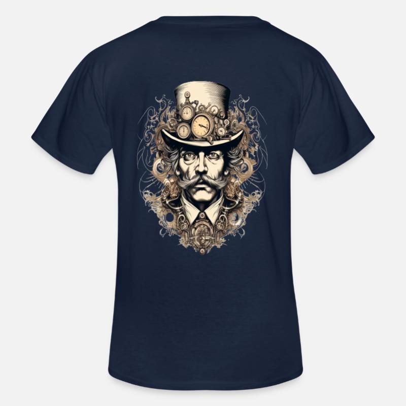 Steampunk Gentleman mit Uhren - Männer-T-Shirt mit V-Ausschnitt - Navy